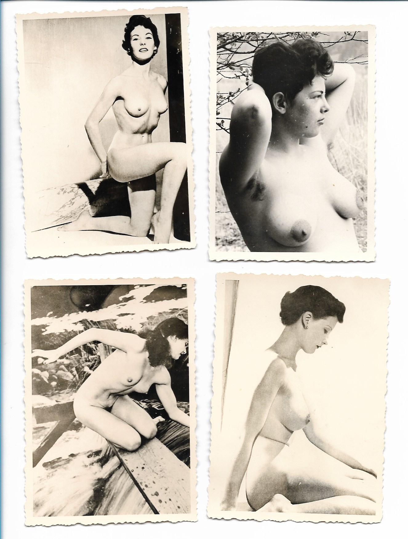 XX16356/ 4 x Foto Frauen nackt Erotik 50/60er Jahre Amateur · Martin  Bernhard Ansichtskartenshop